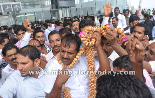 UT Khader in Mangalore Airport